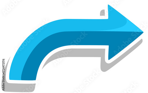 Blue Curved Arrow