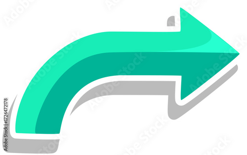 Green Curved Arrow