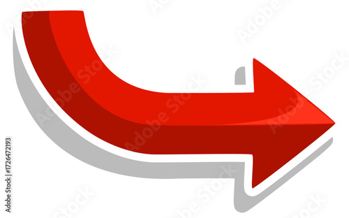 Red Curved Arrow