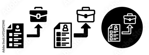 Job Applications Icon Collection Glyph & Mixed Style