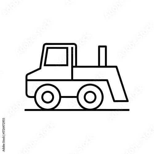 Outline of a floor cleaning machine vehicle on transparent background