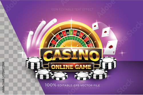 Online Casino game vector background chip poker roulette vector illustration