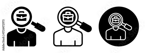 Job Seeker Icon Collection Glyph & Mixed Style
