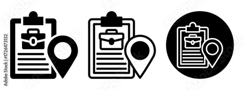 Job Information Icon Collection Glyph & Mixed Style