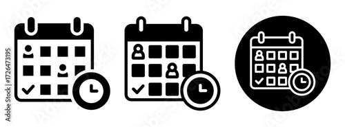 Work Schedule Icon Collection Glyph & Mixed Style