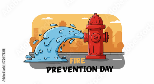 Vector illustration fire prevention day