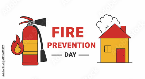 Vector illustration fire prevention day