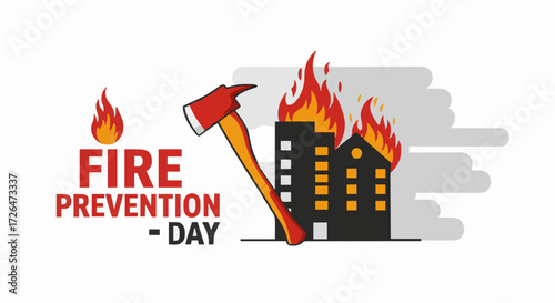 Vector illustration fire prevention day