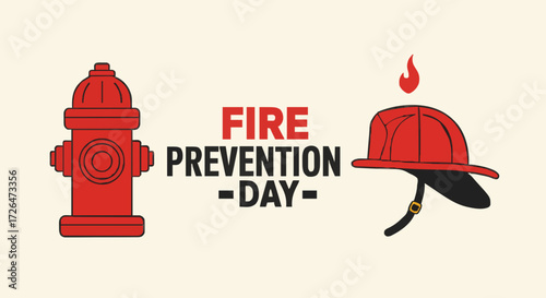 Vector illustration fire prevention day