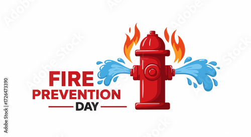 Vector illustration fire prevention day