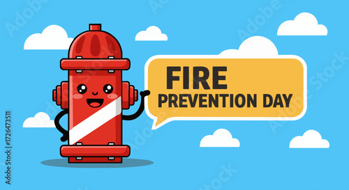 Vector illustration fire prevention day