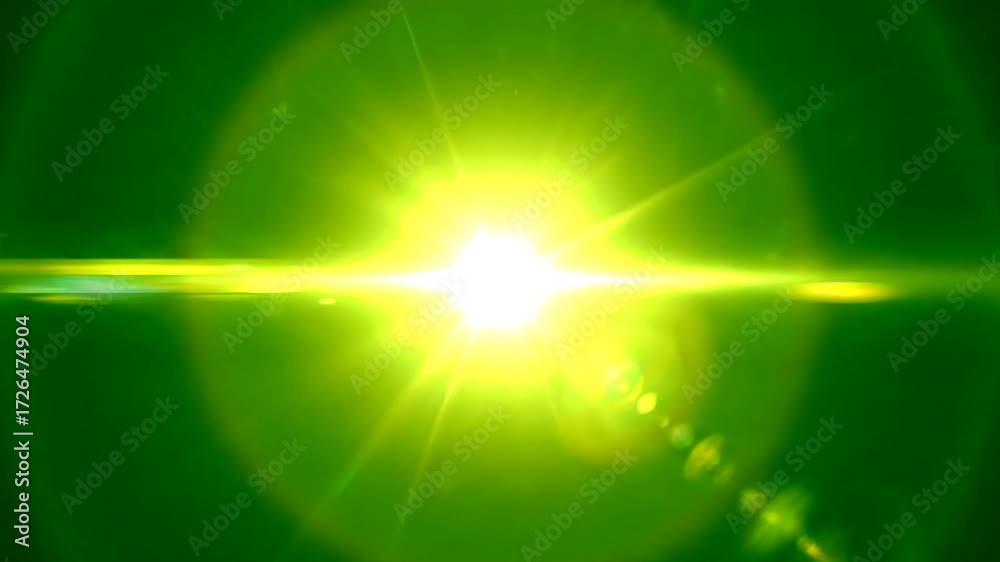 custom made wallpaper toronto digitalVibrant Green Light Burst with Lens Flare Effect.