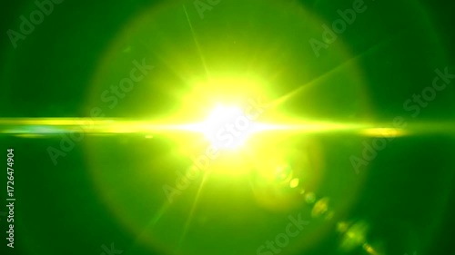 Wallpaper Mural Vibrant Green Light Burst with Lens Flare Effect. Torontodigital.ca