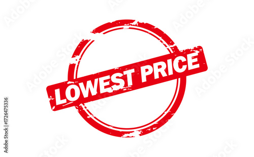 LOWEST PRICE - LOWEST PRICE text written on Red Rubber Stamp 
