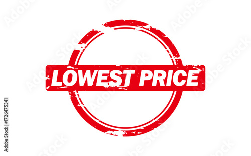 LOWEST PRICE - LOWEST PRICE text written on Red Rubber Stamp 

