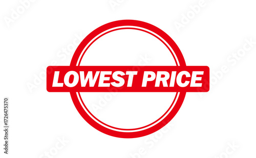 LOWEST PRICE - LOWEST PRICE text written on Red Rubber Stamp 
