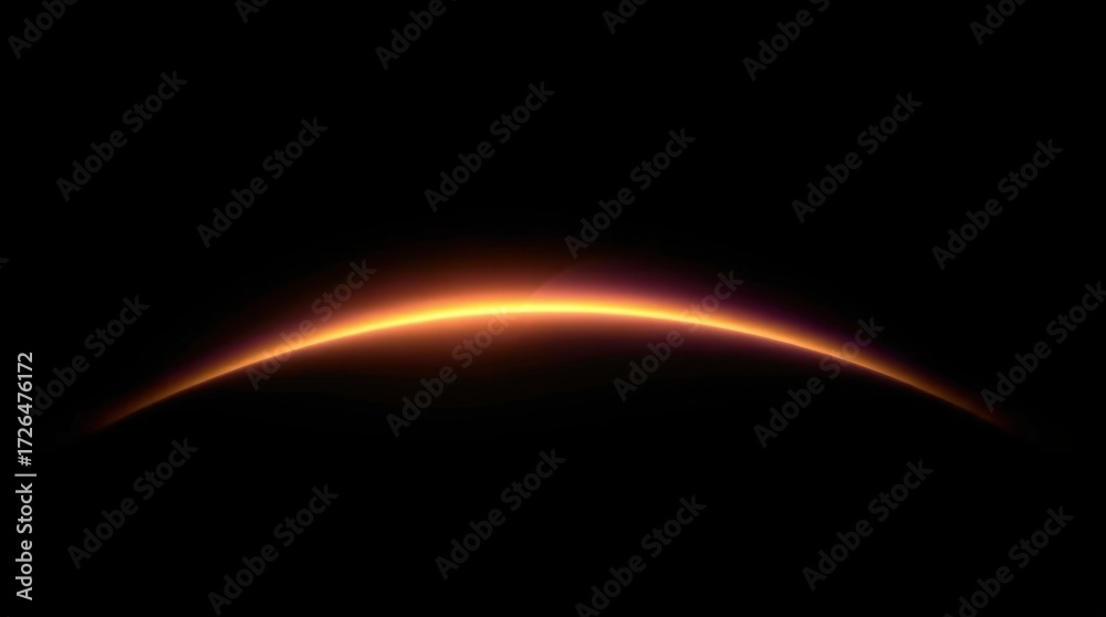 Obraz premium Curved by Gravity, Lit by Stars: A Minimalist Portrait of Orbital Beauty and Astronomical Wonder