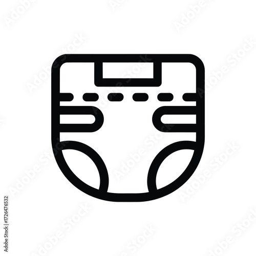 Simple outline icon of a baby diaper with a clean and modern design