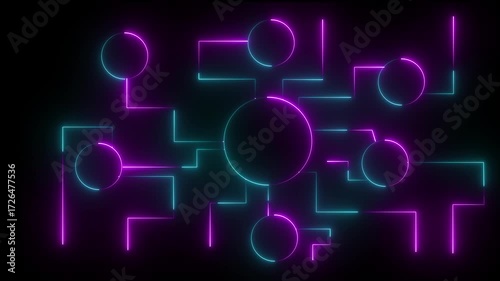 Wallpaper Mural Business, Technology, Internet and network concept. Automation Software Technology Process System.. isolated on black background.  neon tool box 4k animation video... Torontodigital.ca