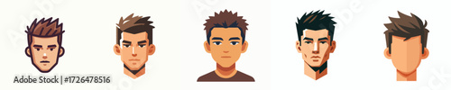 Male face avatar with short spiked hair, tan skin, cool expression