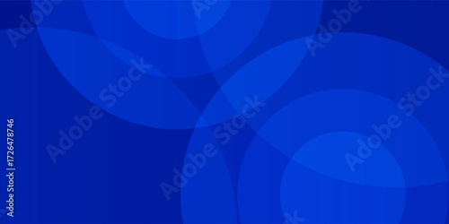 Blue circles shapes dark blue gradient background. Blue vanishing circles. Graphic design for template, poster, wallpaper, flyer, banner, presentation, wallpaper, desktop.