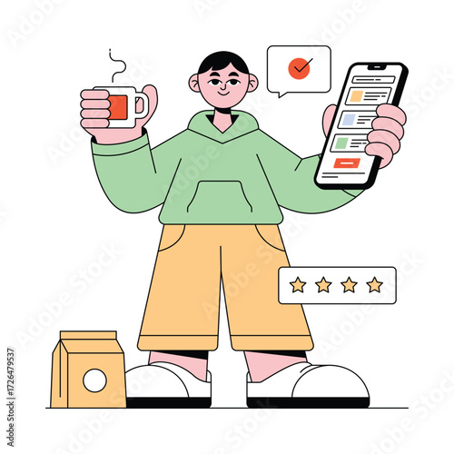 Food Order Placed Vector illustration 