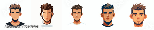 Male face avatar with short spiked hair, tan skin, cool expression
