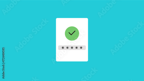 Successful Password Entry and Verification with Green Checkmark Icon