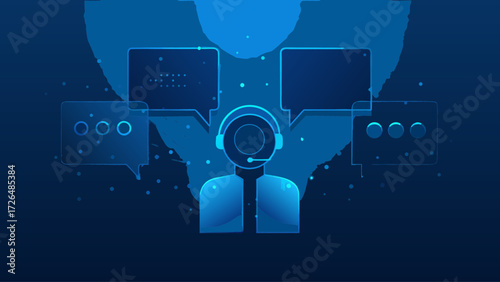 Professional customer support agent providing assistance through digital communication channels, ready to assist your business with modern solutions online