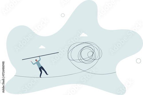 Leadership skill to lead company in crisis situation, manage to solve risky problem concept.life and employment of people.