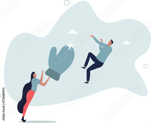 Success businesswoman winning business competition, woman leadership or challenge to overcome or defeat enemy concept.life and employment of people.