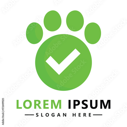 Pets check logo template design vector