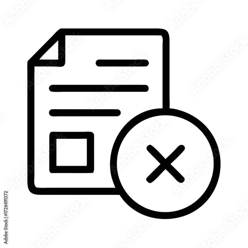 Outline icon of a document with a cross symbol inside futuristic silhouette vector transparent icon
