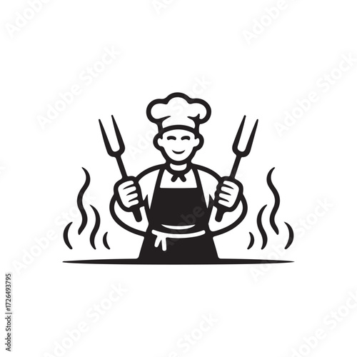 chef silhuette vector