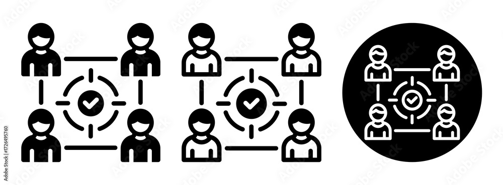 Fototapeta premium Focus Group Icon Collection Glyph & Mixed Style