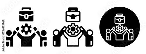 Cooperative Work Icon Collection Glyph & Mixed Style