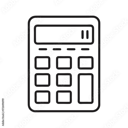 Simple calculator icon for accounting, finance, and bookkeeping needs, perfect for websites, apps, and educational materials, a clean and modern design