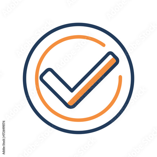 Stylish check mark icon for approvals, quality checks, and confirmations, signaling success with a modern, clean design, perfect for web and app interfaces