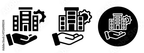 Facility Management Icon Collection Glyph & Mixed Style