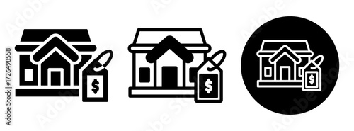 House Price Icon Collection Glyph & Mixed Style