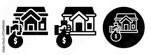 Pay Rent Icon Collection Glyph & Mixed Style