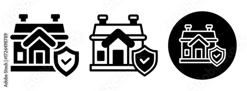 Home Security Icon Collection Glyph & Mixed Style