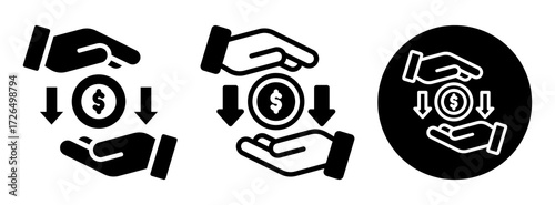 Down Payment Icon Collection Glyph & Mixed Style