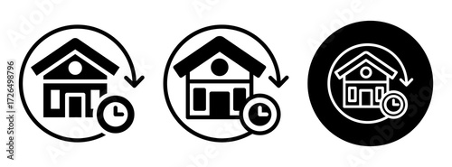 Short Term Rental Icon Collection Glyph & Mixed Style
