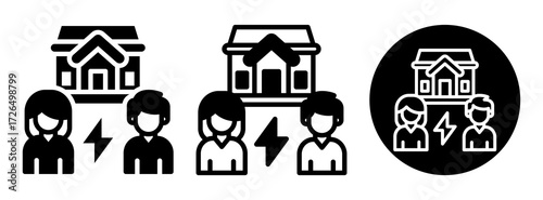 Home Dispute Icon Collection Glyph & Mixed Style