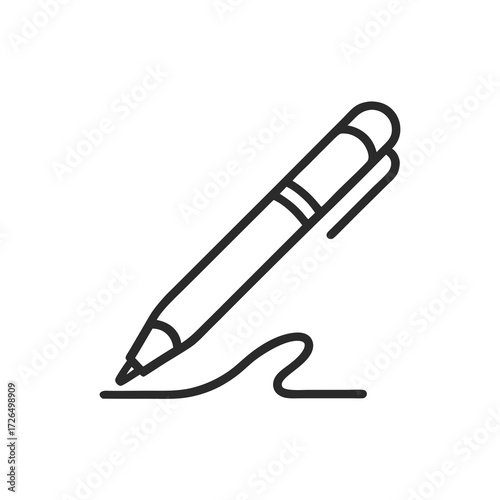 Elegant pen writing a flowing line, perfect for creative projects, educational materials, and professional branding needing a touch of sophistication