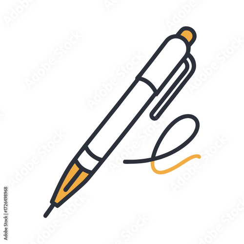 Stylish modern pen writing a signature, perfect for business, education, or creative design projects needing a touch of professional finesse and authenticity