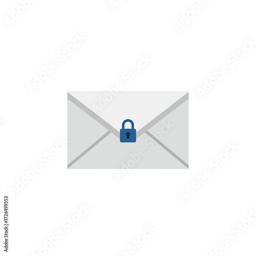 Secure Email A Digital Envelope with a Blue Lock for Confidential Communication and Privacy