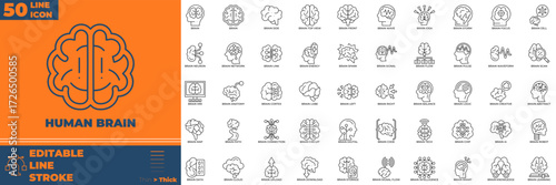 Human Brain Line Icon Pack