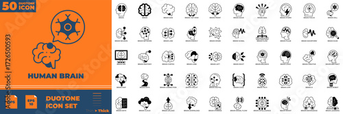 Human Brain Duotone Icon Pack